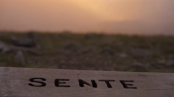 Swing baloico Sente in Lousa mountain, Portugal at sunset