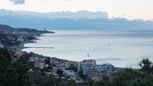 Timelapse at the Malaga seashore