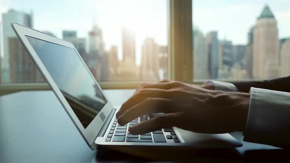 Banking Finance Person Working on Computer Desk