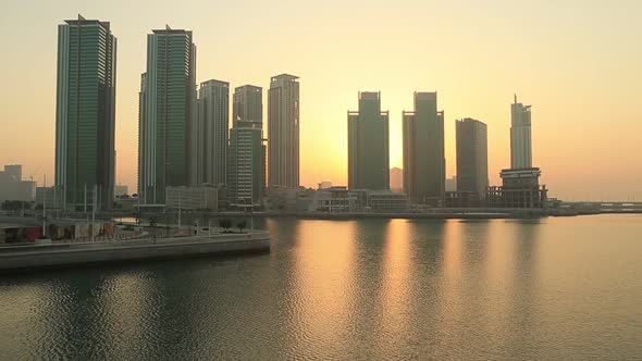 Sunrise at Al Reem Island in Abu Dhabi Cityscape