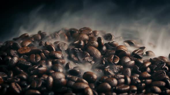 Pile Of Coffee Beans Roasting