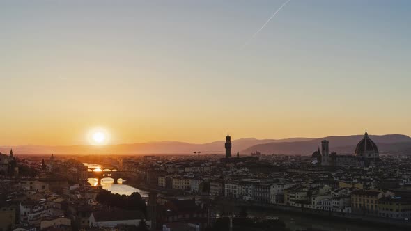 Timelapse of Florence at sunset