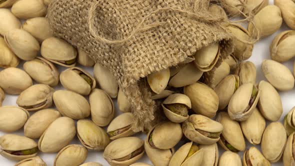 Fried pistachios in a bag