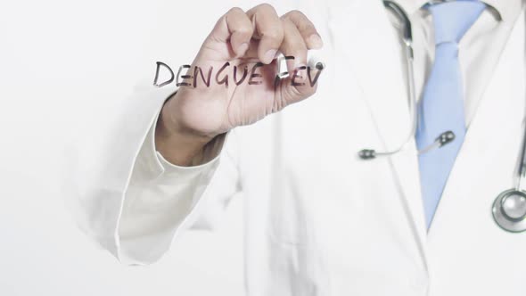 Asian Doctor Writes Dengue Fever 