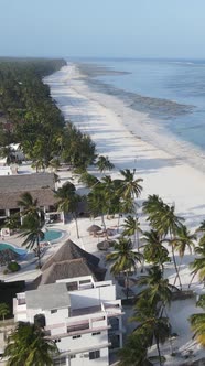 Vertical Video of Low Tide in the Ocean Near the Coast of Zanzibar Tanzania