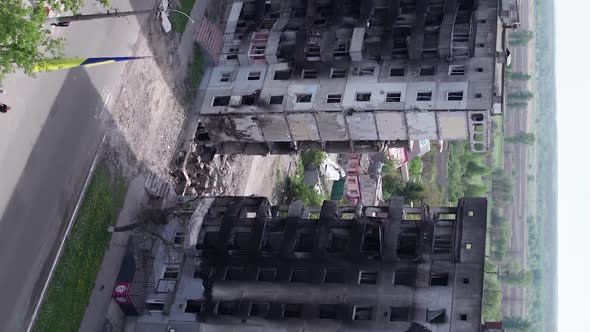 Vertical Video of the Destruction in Borodianka Ukraine During the War