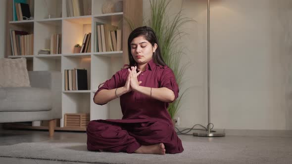 Meditation Indoors Yoga Wellness Woman Lotus Home