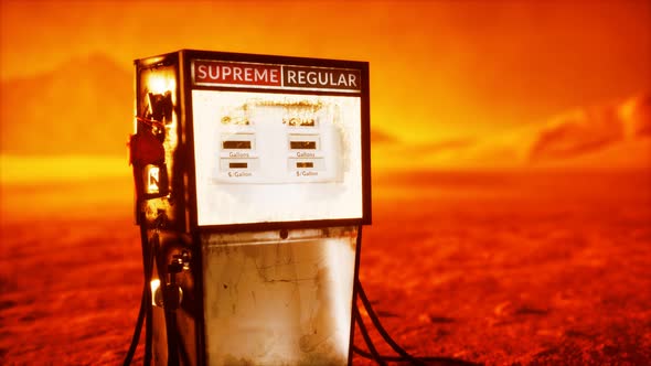 A Vintage Rusted Gas Pump Abandoned in the Desert alt