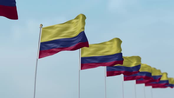 Colombia  Row Of Flags 