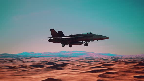 American Military Plane Over the Desert