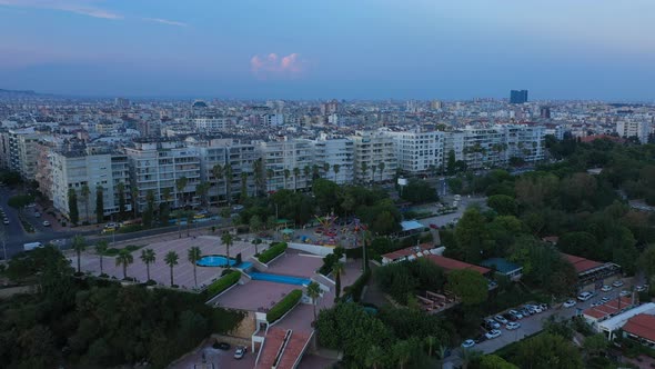 Aerial View Antalya City At Sunset