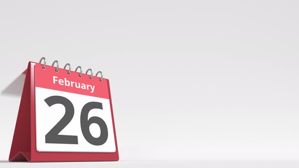 February 27 Date on the Flip Desk Calendar Page