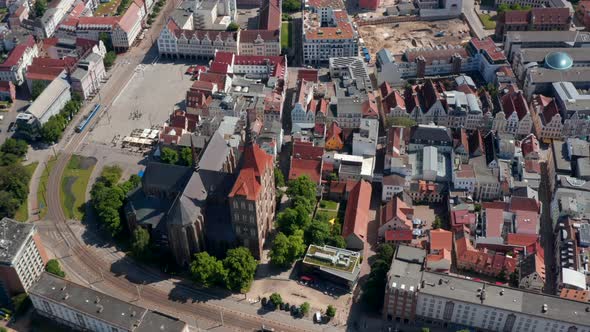 Aerial View of Saint Marys Church in Historic City Centre