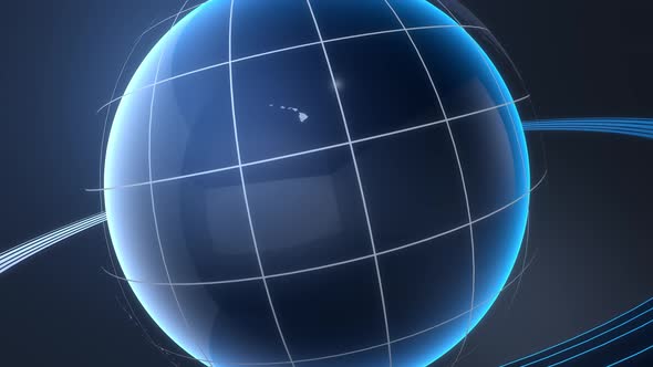 4K 3D Blue Globe Background Seamless Loop