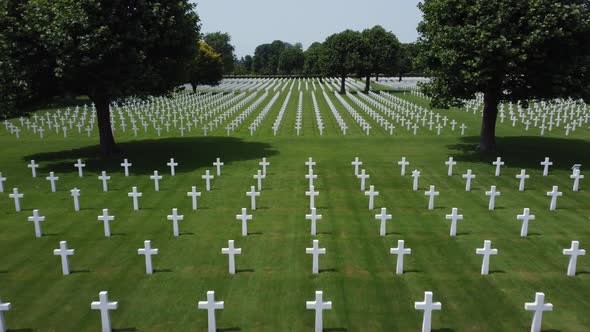White Crosses at American Military Cemetery in the Netherlands