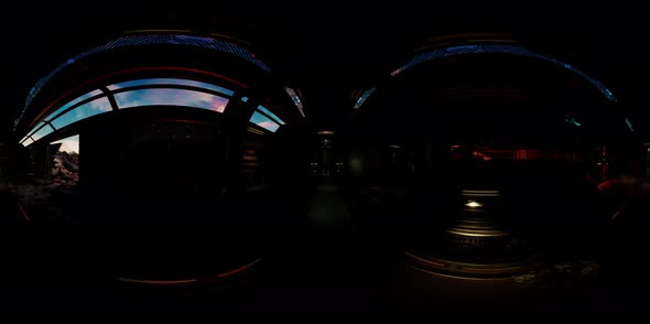 Vr360 View of Futuristic Base Interior