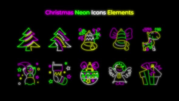 Christmas Neon Icons Pack alt