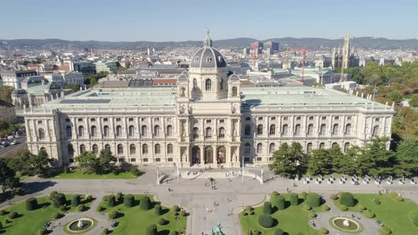 Aerial Footage of Natural History Museum Vienna