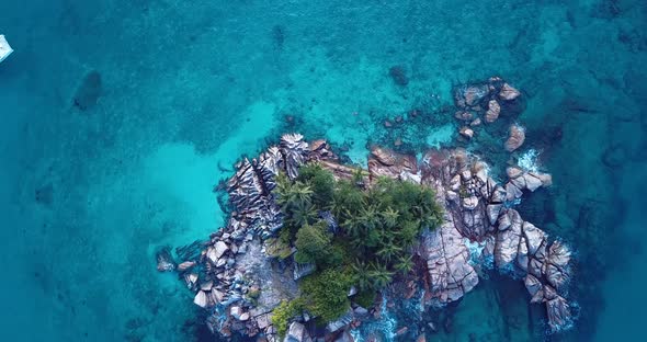 4K Aerial Footage of the St. Pierre Island surrounding Blue Water of the Indian Ocean, Seychelles