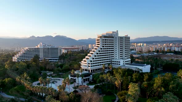 Hotel on the Beach Aerial View Turkey Antalya 4 K