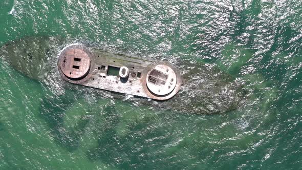 The Wreck of HMVS Cerberus in Port Philip Melbourne Australia Bird's Eye View