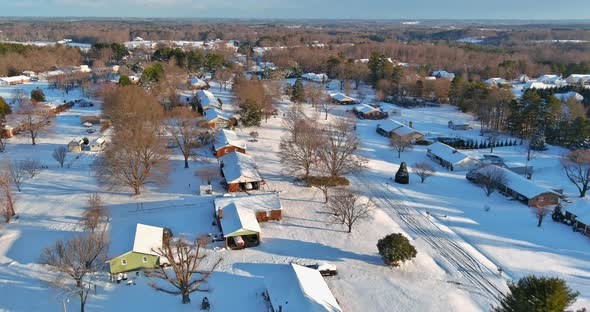 Aerial View of Residential Quarters at Beautiful Town Urban Landscape the Winter Season in Boiling