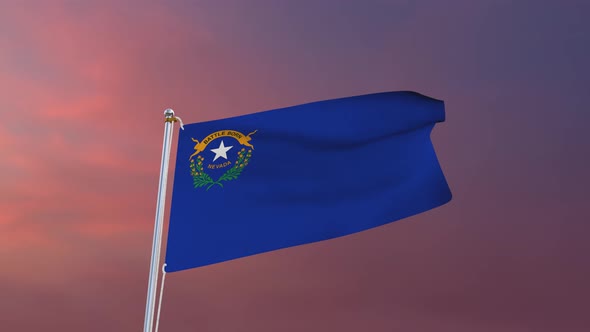 Flag Of Nevada Waving 4k