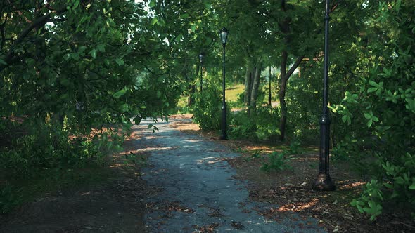 an Empty Closed Park During the Covid19 Pandemic in 2020