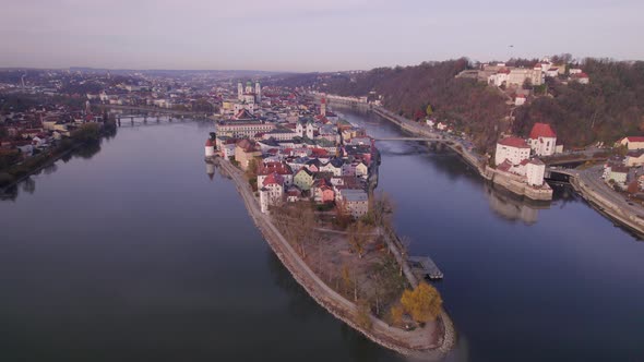 The River City of Passau in the Early Morning