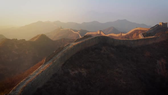 Flying over the Great Wall of China