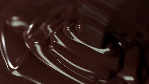 Super Slow Motion Shot of Pouring Meldet Chocolate at 1000Fps