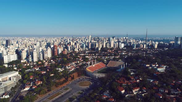 Sao Paulo Brazil. Panoramic landscape of downtown city buildings