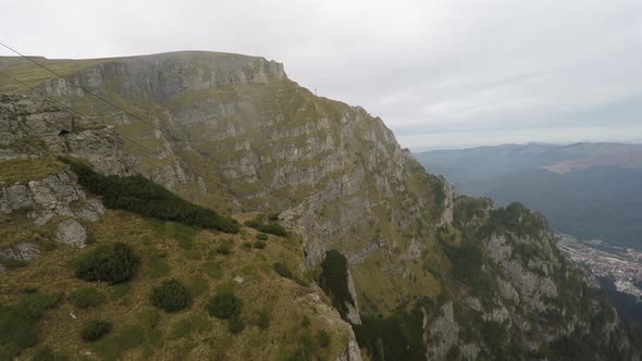 Aerial view of steep cliffs 