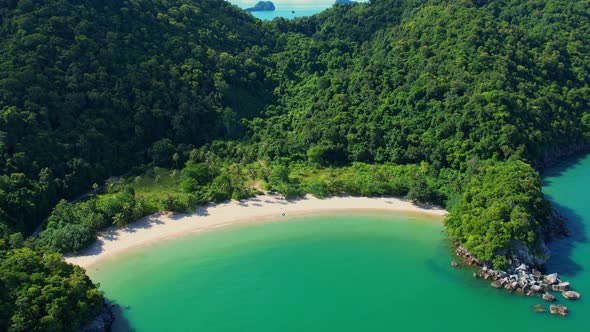 An aerial view from a drone over the bay