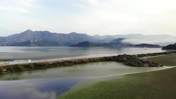 Aerial Shot Skadar Lake Montenegro