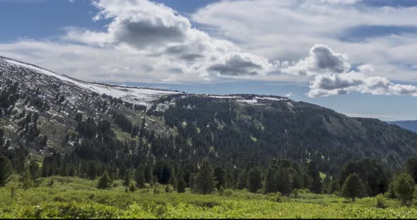 Time Lapse of Cloudscape Behind of the Mountains Top