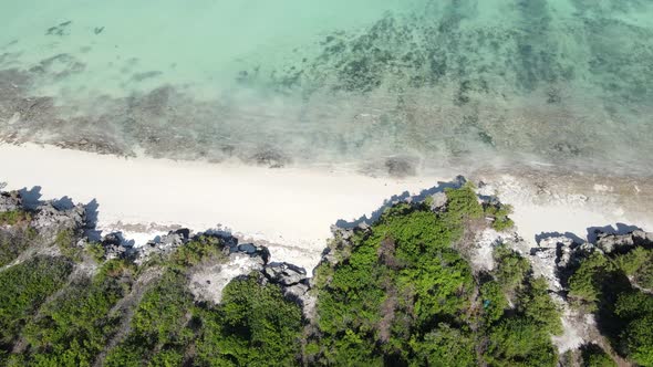 Aerial View of the Beach on Zanzibar Island Tanzania Slow Motion