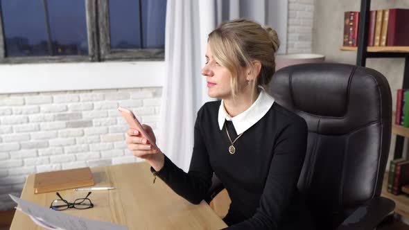 Pretty Girl Working In The Office, Girl With Phone