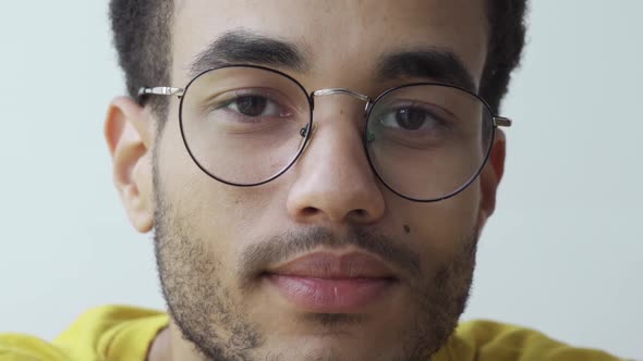 Portrait of an AfricanAmerican Student with Glasses