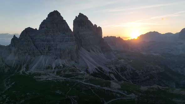 Beautiful Morning at Tre Cime di Lavaredo mountains