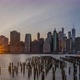 Day to Night POV Timelapse Sunset Over East River Lower Manhattan Skyline with 911 tribute light tur - VideoHive Item for Sale