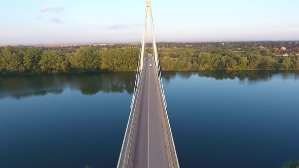 Cyclist On The Bridge Aerial