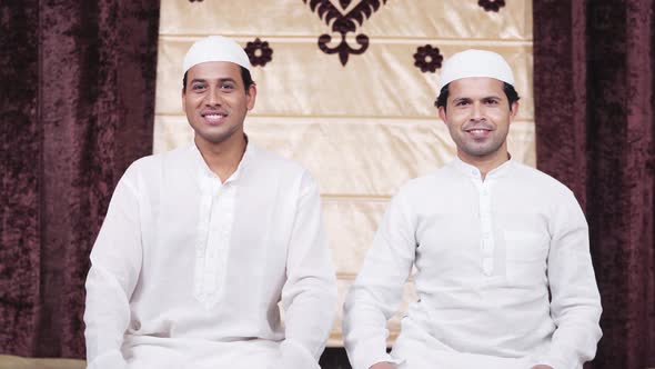 Indian Muslim men smiling