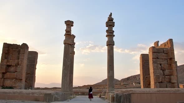 Tourist Explore Persepolis Historical Persian City