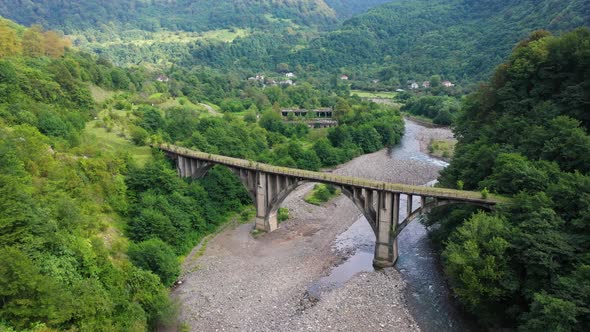 Old Miners' Railway Bridge in the Mountains and Forests