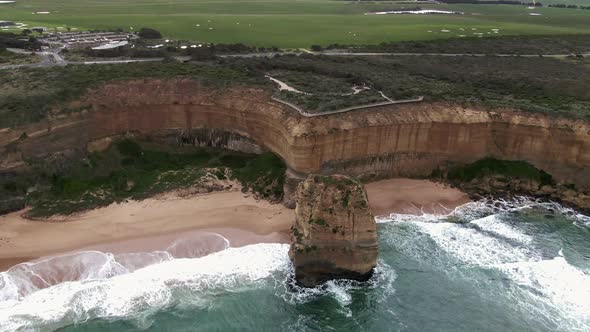 Stunning Aerial Footage of 12 Apostles along Australian Coast, the Great Ocean Road Holiday