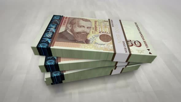 Bulgaria leva money banknote pile packs