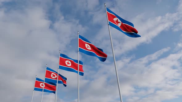 North Korea Flag on the Operating Chipset circuit board