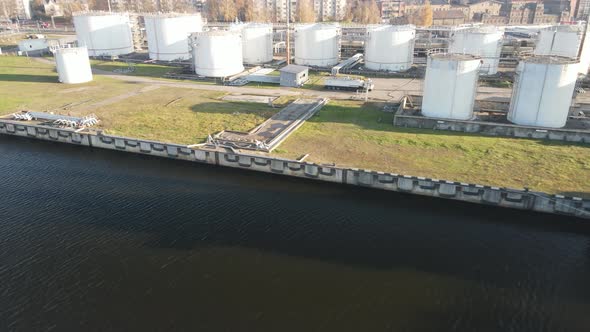 Petrol tanks in port