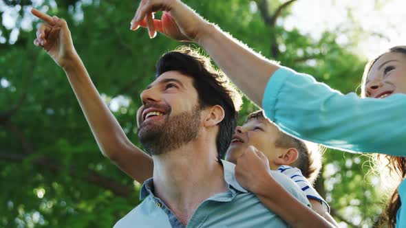 Family enjoying time together in the park